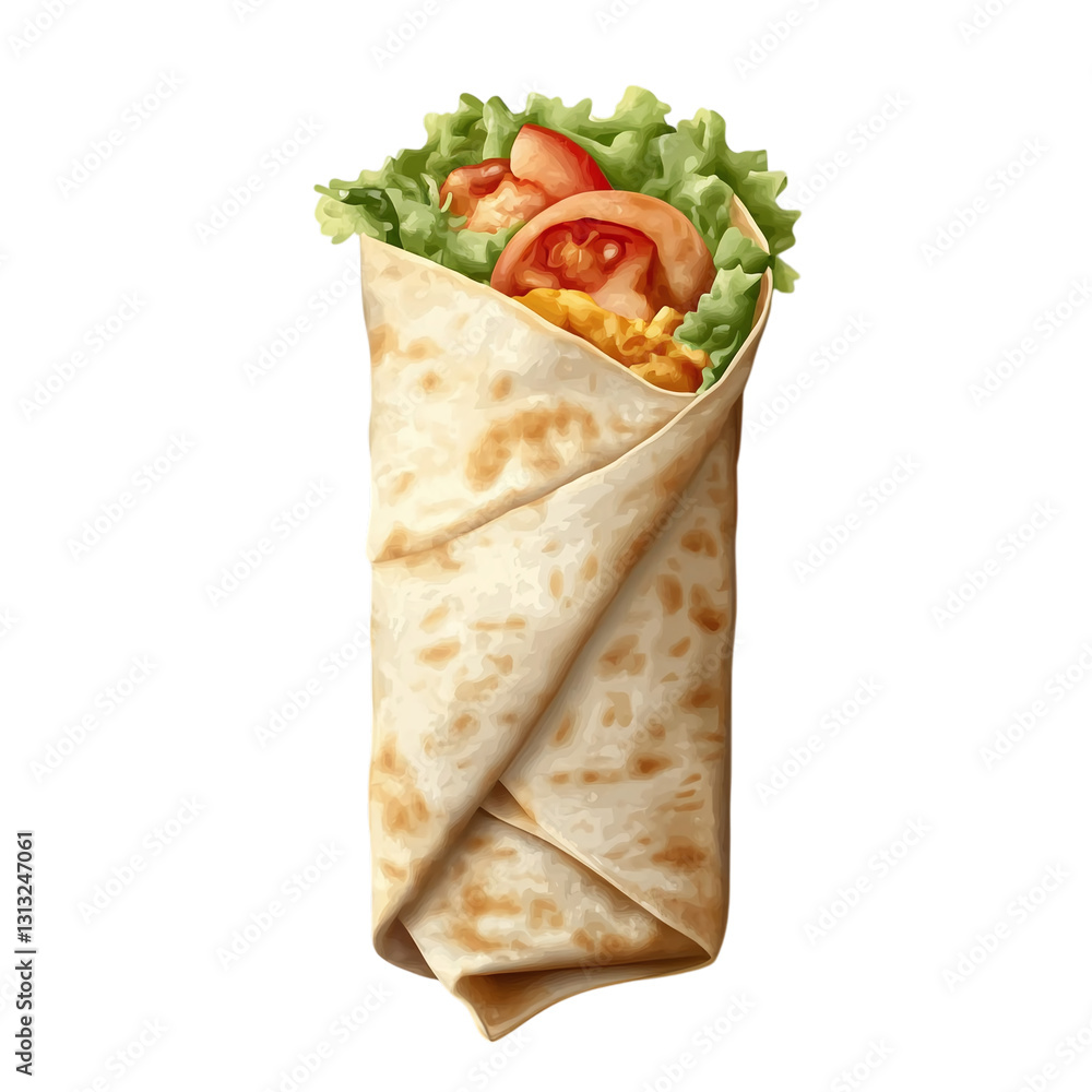 Poster wrap with folded design isolated on transparent background