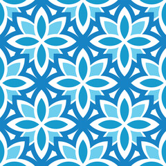 pattern flowers seamless blue colors 
