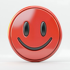 Vibrant 3D Smiley Icon Illustration: Bold and Playful Design for Modern Social Media