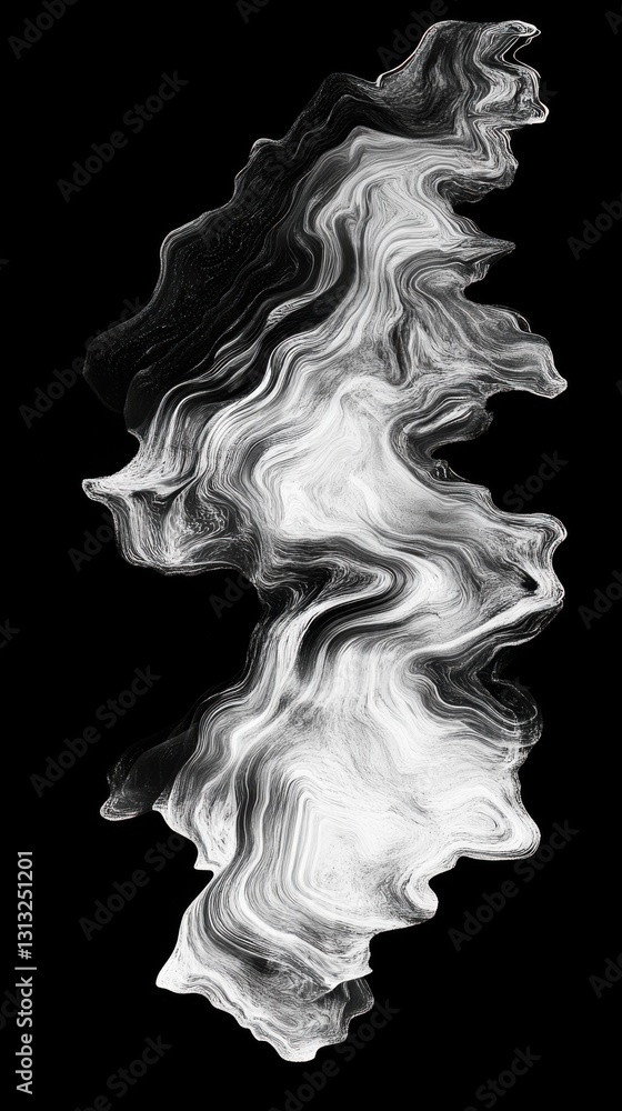 Aufkleber dynamic liquid patterns resembling marble textures, flowing abstract liquid forms. vertical