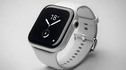 Smartwatch display time on white background