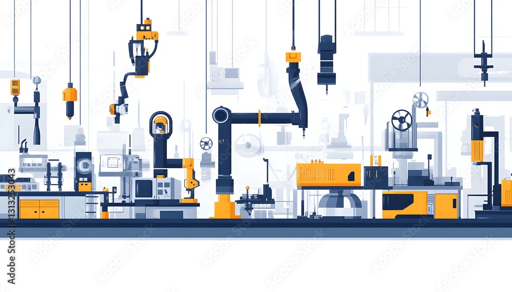 Aufkleber automated manufacturing factory production line robotics system