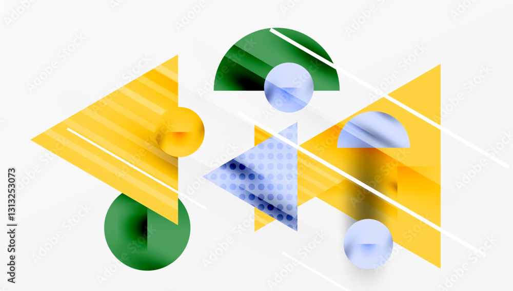 Fototapete Sleek abstract background - layered triangles with vibrant gradient tones. Semi-transparent shapes add depth and contemporary aesthetic