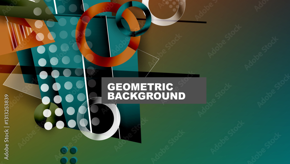 Poster abstract background geometric design with colorful gradients