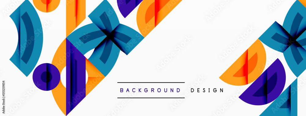 Canvas Prints abstract geometric background with shapes, featuring circular and rounded elements. bold contrast, s