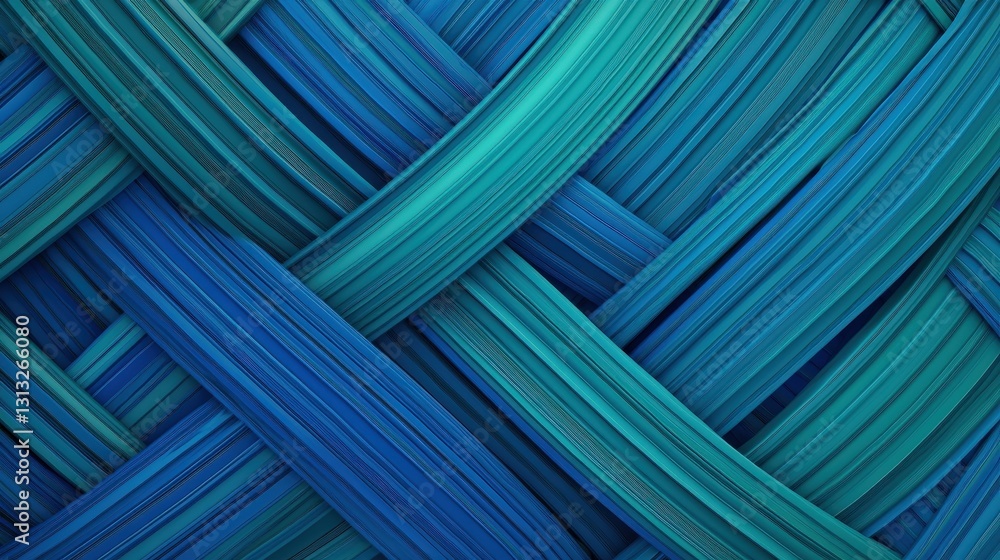 Poster a close-up of intertwined blue and teal textured strands, creating a visually engaging pattern with 