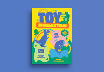 Yellow Green Kiddieland Toy Donation Flyer