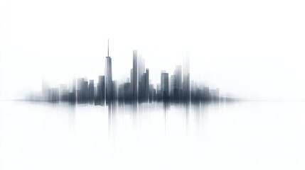 Fototapeta premium Abstract city skyline silhouette, urban landscape, artistic representation, use for backgrounds, posters, or illustrations