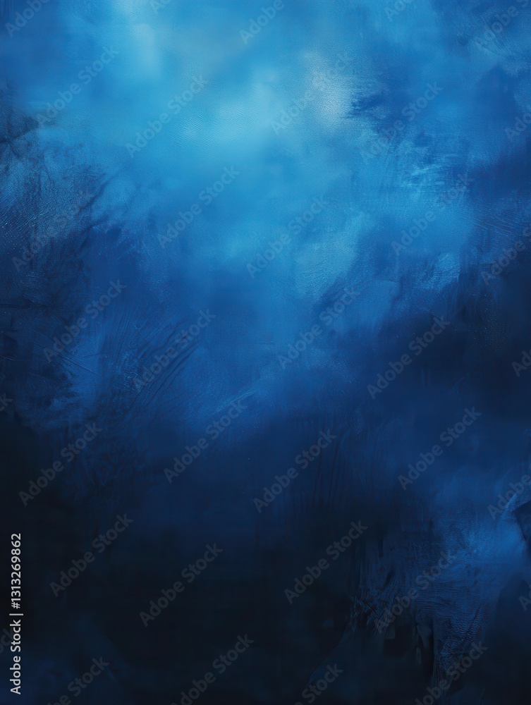 Poster abstract background of deep blue hues and textures with soft light creating a serene and calming atm