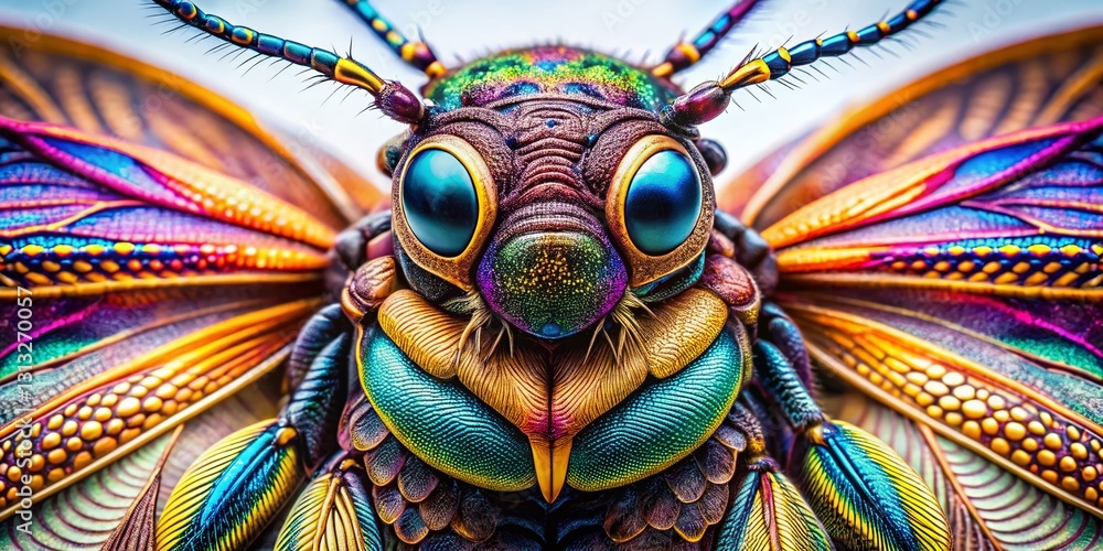 Poster intricate insect smudge paintbrush strokes: repeating pattern background design, high-resolution sto