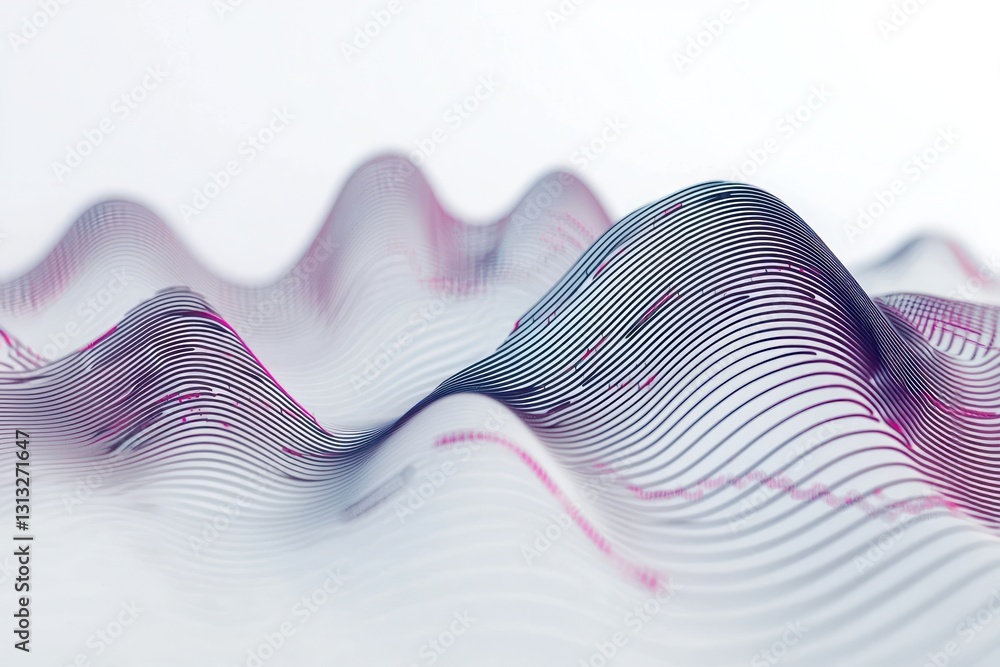 Poster 3d line icon for data charts used in visualizing analytics on solid white background.