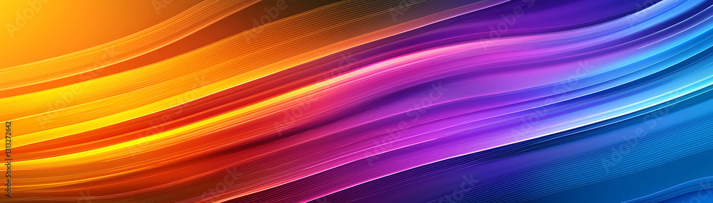 Poster dynamic flow of colorful waves abstract art digital design vibrant environment aesthetic viewpoint v