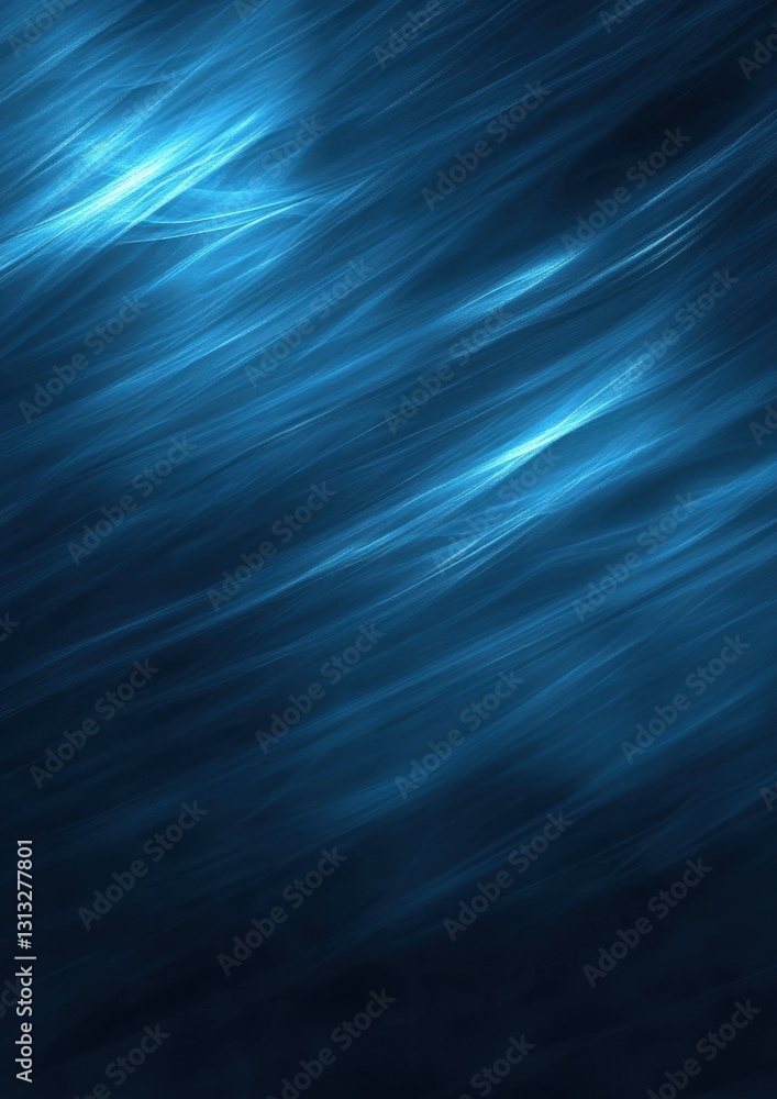Poster abstract blue background with smooth flowing waves and light effects for digital art and design proj
