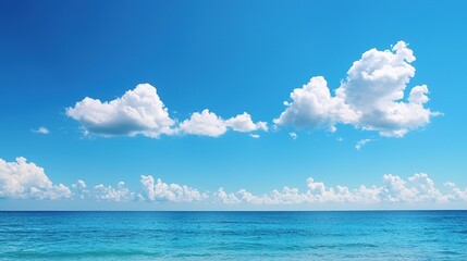 Vast summer sky over tranquil ocean natural landscape photography serene environment wide-angle view