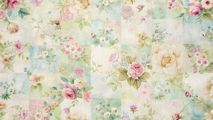 Long Exposure Photo of Patchwork Floral Lined Paper - Delicate Design