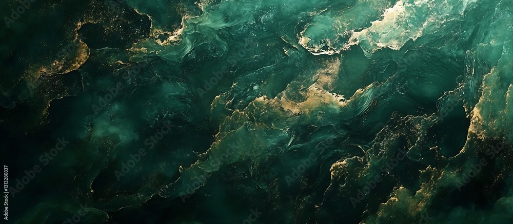 Aufkleber abstract closeup of deep ocean water with textured waves and rich green tones for artistic backgroun