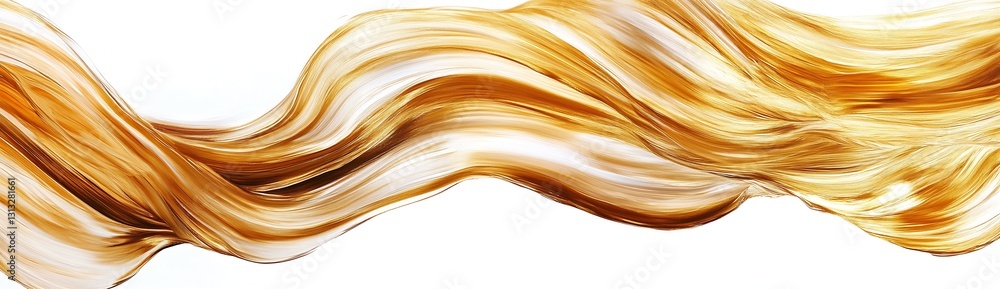 Aufkleber Elegant flowing golden strands of texture creating a smooth and luxurious feel in an artistic composition : Generative AI