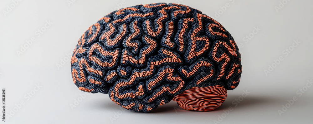 Aufkleber this features stylized brain with intricate patterns and vibrant colors, symbolizing creativity and 