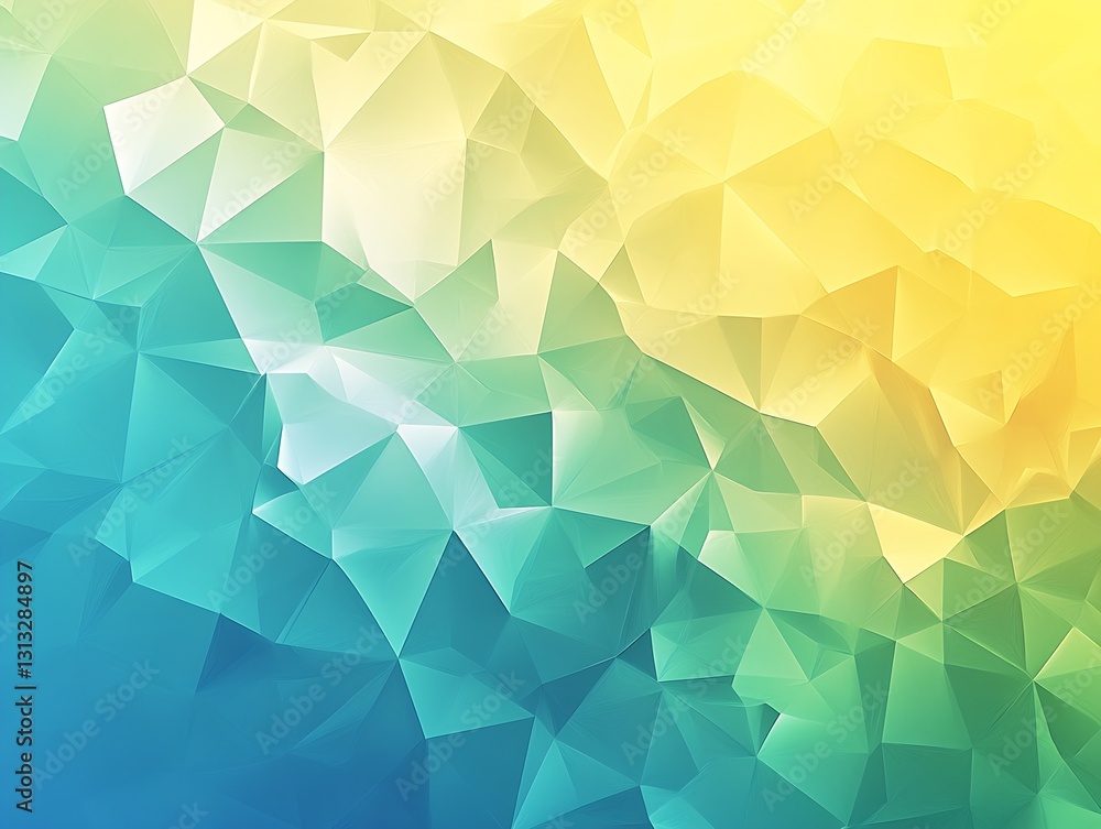 Leinwandbilder Vibrant geometric abstract pattern in soft shades of blue green yellow creating a refreshing design : Generative AI