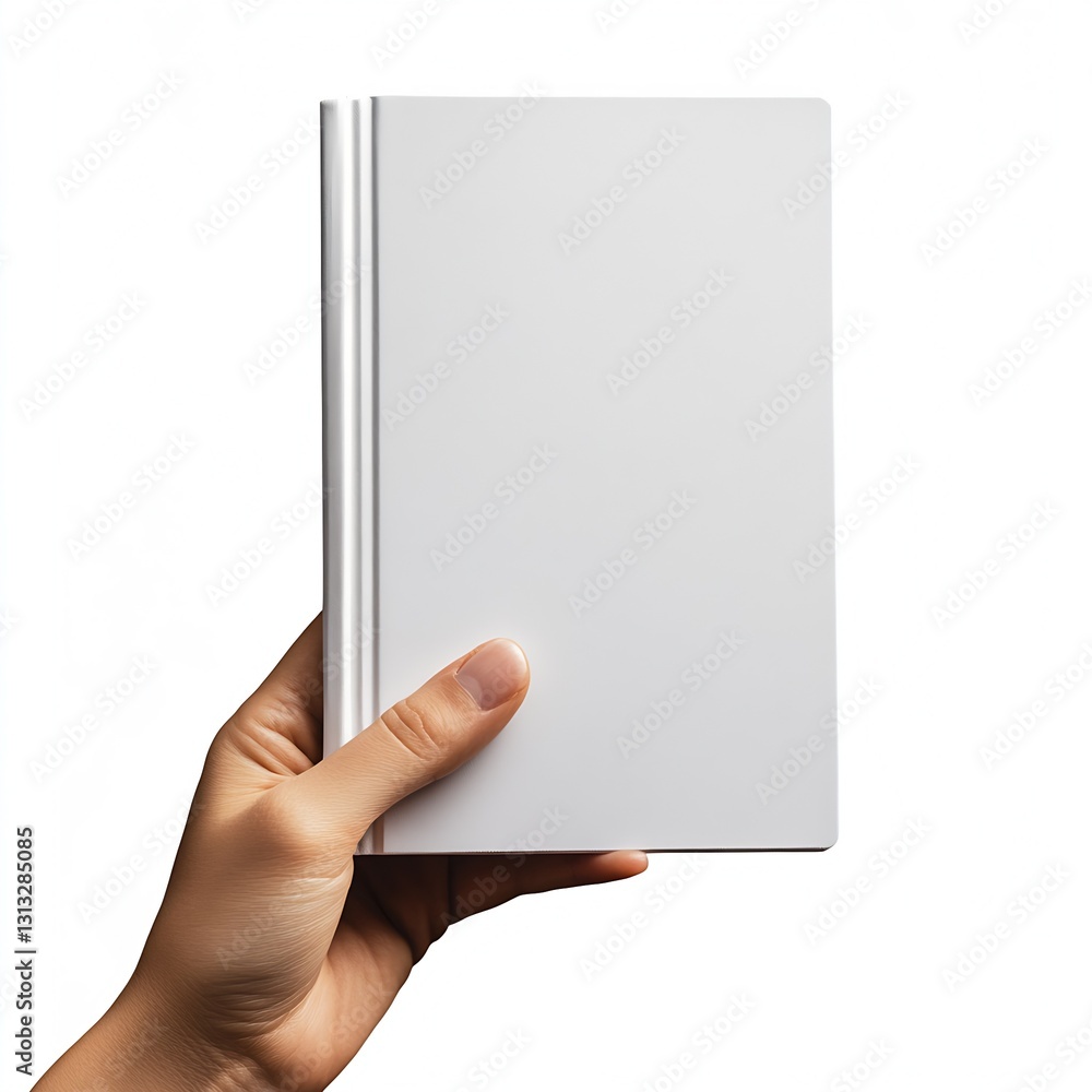 Aufkleber elegant hand presenting a white book with smooth cover in a bright setting : generative ai