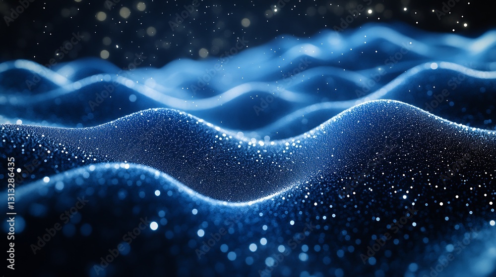 Fototapete Mesmerizing closeup view of sparkling blue waves creating a magical and enchanting underwater scene : Generative AI
