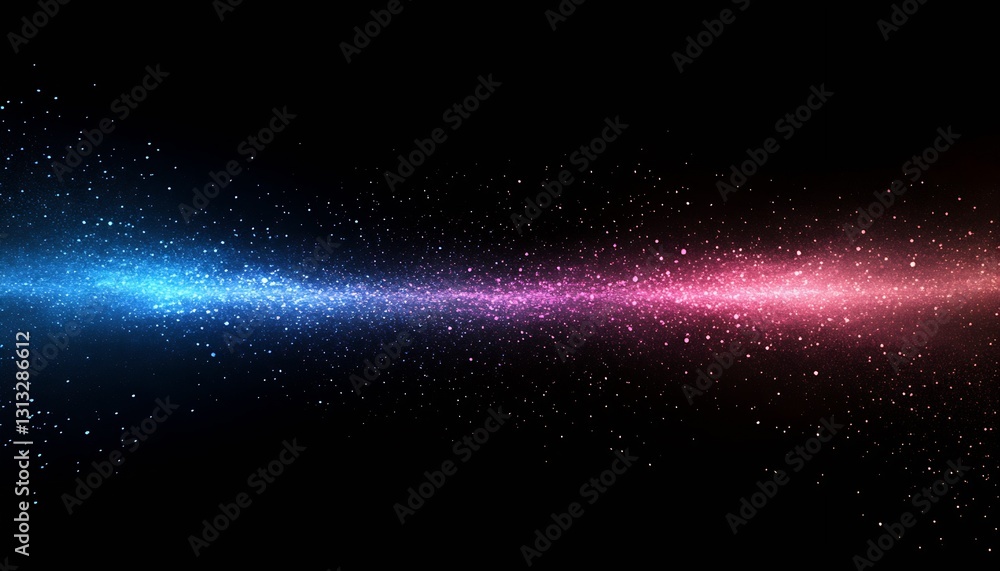 Poster Dynamic colorful particles and lights creating a mesmerizing digital art effect on a dark background : Generative AI