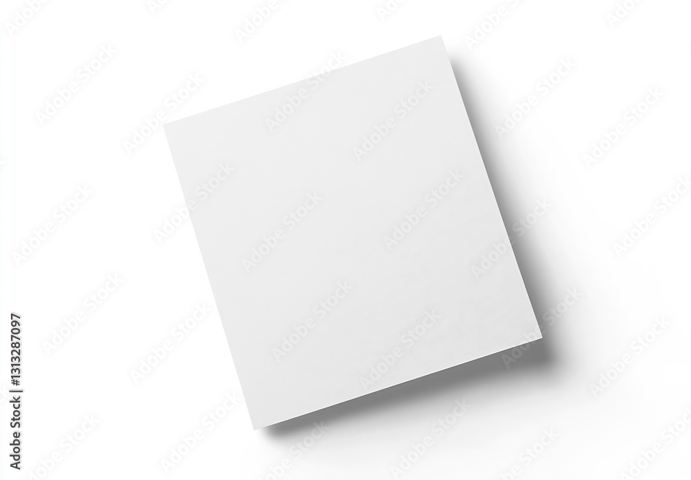 Leinwandbilder Top view of a clean white square paper perfect for showcasing designs or artwork in a minimalist setting : Generative AI