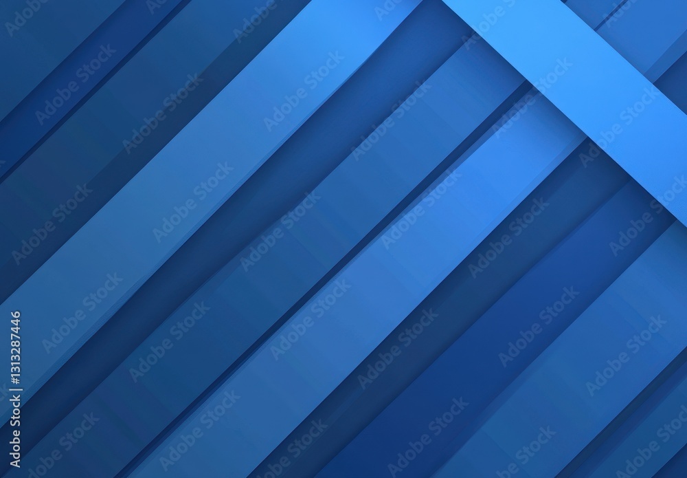 Poster Abstract blue layered background design with diagonal lines creating depth and dimension, suitable for modern web and graphic design projects