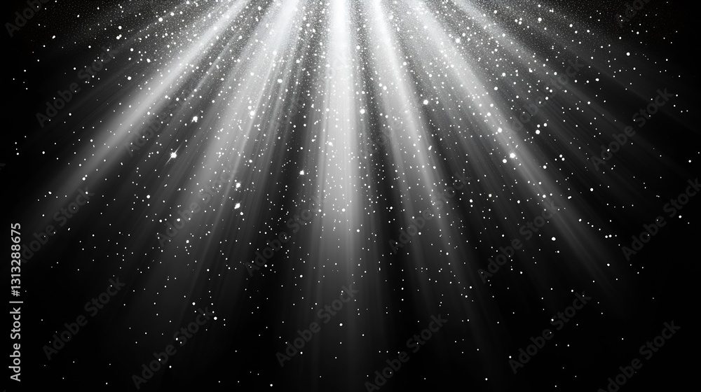 Poster Radiant light streams cascading down from above creating an ethereal display : Generative AI