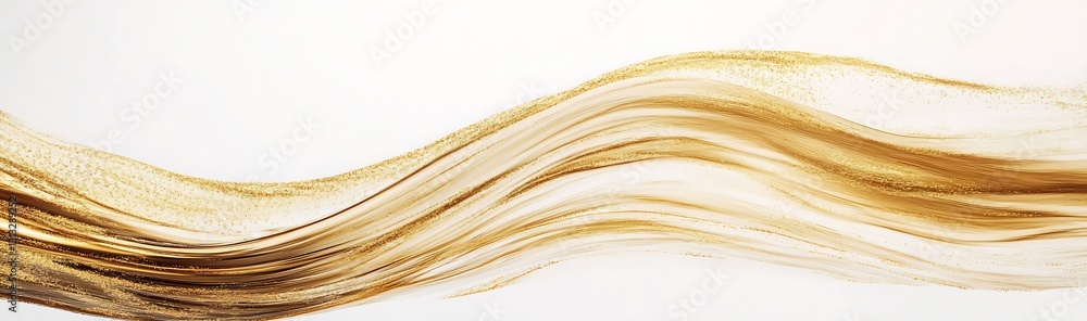 Aufkleber elegant abstract wave of golden fluid paint creating a sense of motion and luxury in an artistic com