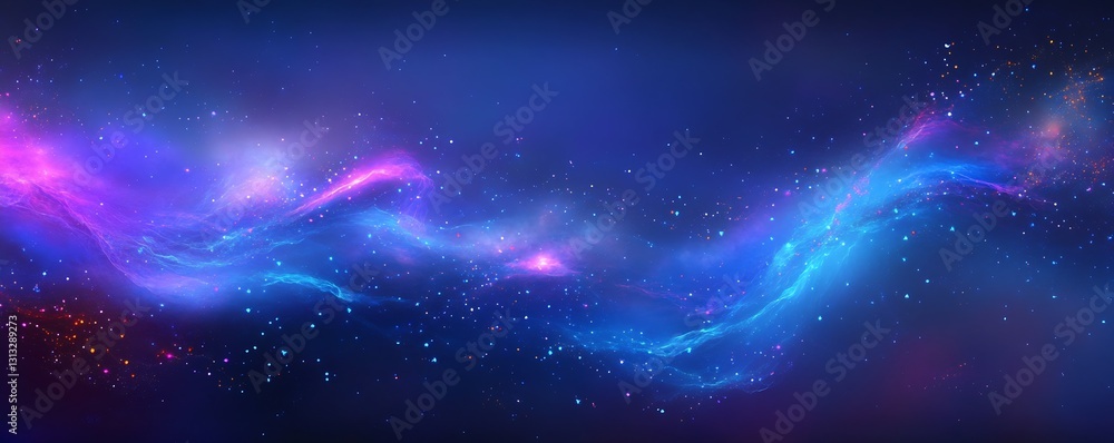 Leinwandbilder mesmerizing flowing cosmic space scene filled with colorful stars and glowing clouds in a universe :