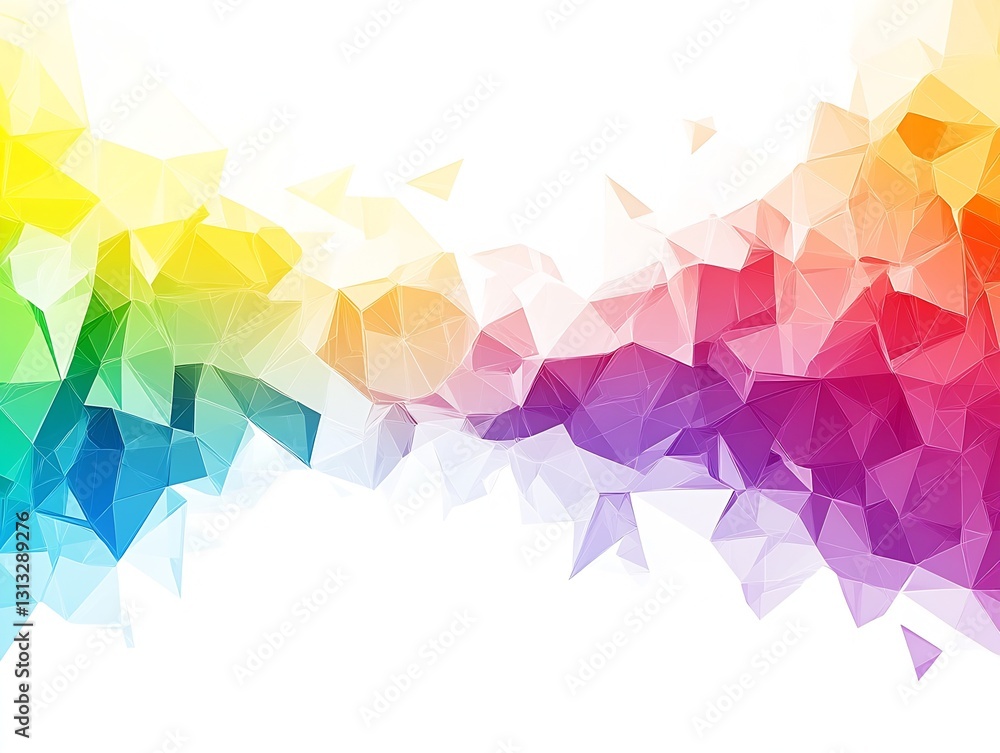 Poster vibrant abstract colorful geometric shapes blending seamlessly for artistic expression : generative 