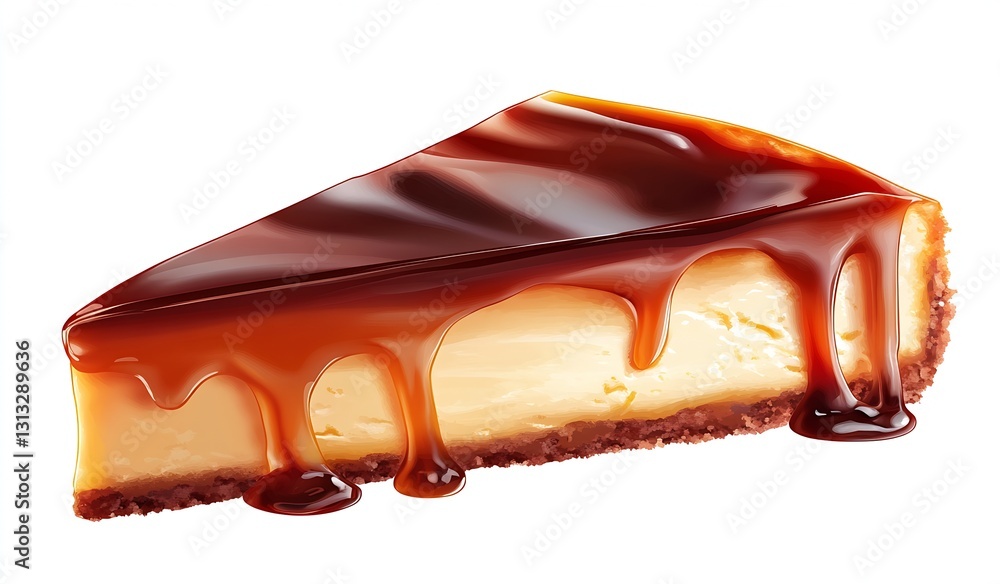 Aufkleber decadent cheesecake slice with a smooth texture topped with rich chocolate glaze and drizzled sauce 
