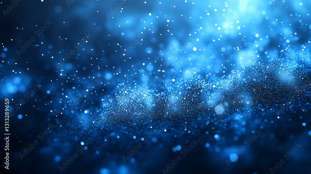 Poster Mystical shimmering blue dust and sparkle creating a dreamy ethereal background in soft focus : Generative AI