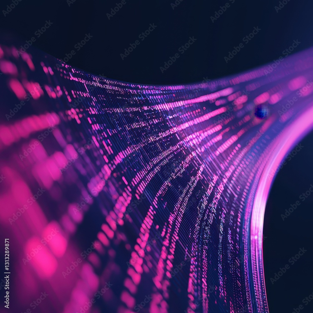 Poster abstract visualization of data streams in vibrant electronic colors