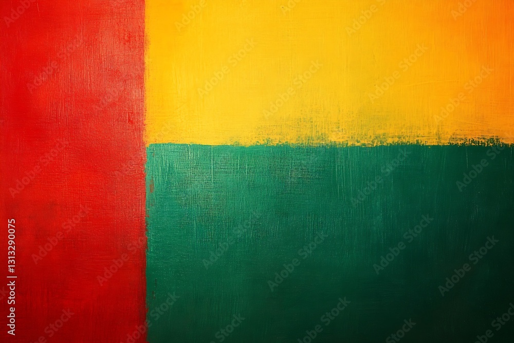 Aufkleber abstract color block painting featuring vibrant red yellow and green sections for art enthusiasts : 