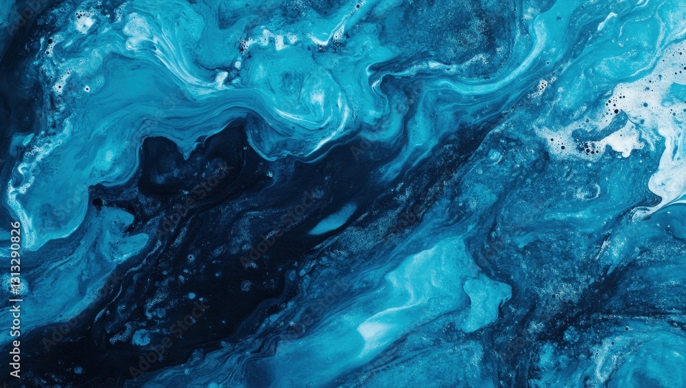 Poster abstract blue swirl patterns creating an artistic background with fluid motion and turbulent texture