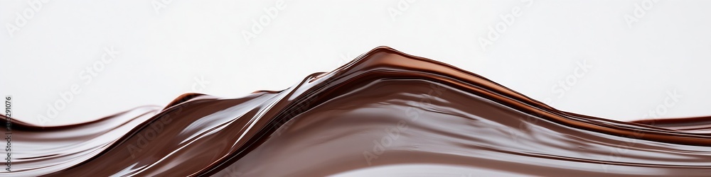 Poster luxurious flowing chocolate texture creating an abstract mountainlike scene : generative ai