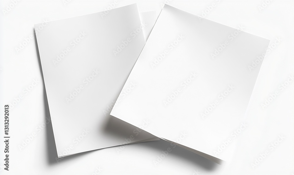 Aufkleber two blank sheets of white paper perfect for office use or creative projects : generative ai