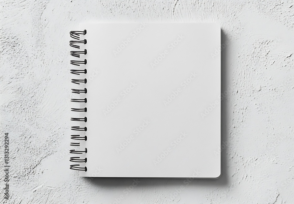 Aufkleber stylish blank spiral notebook resting on textured grey surface for modern aesthetics : generative ai