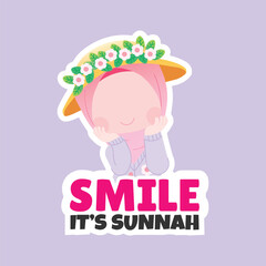 Cute Hijab Girl Sticker with Quotes