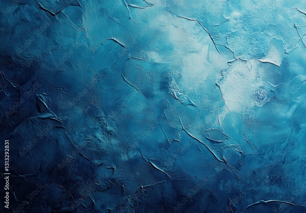 Poster abstract blue textured background featuring layered paint strokes with intricate detail and a serene