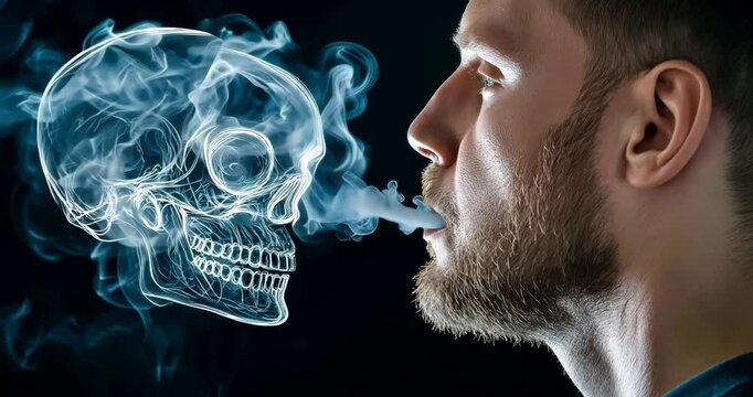 Smoke Transforms Into Skull Symbolizing Danger