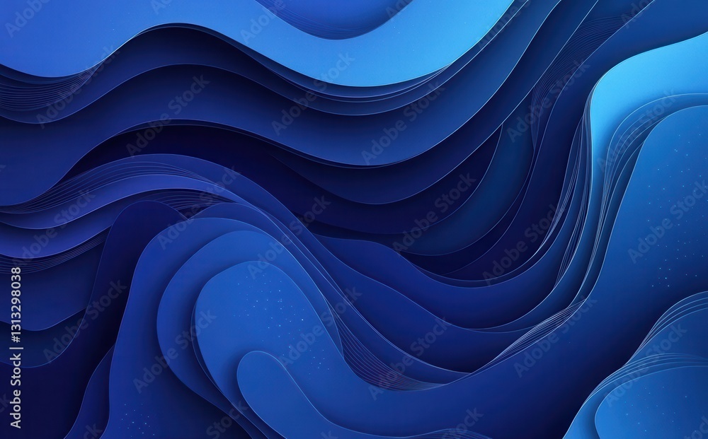 Poster abstract blue waves design with soft curves and gradient background for creative and artistic projec