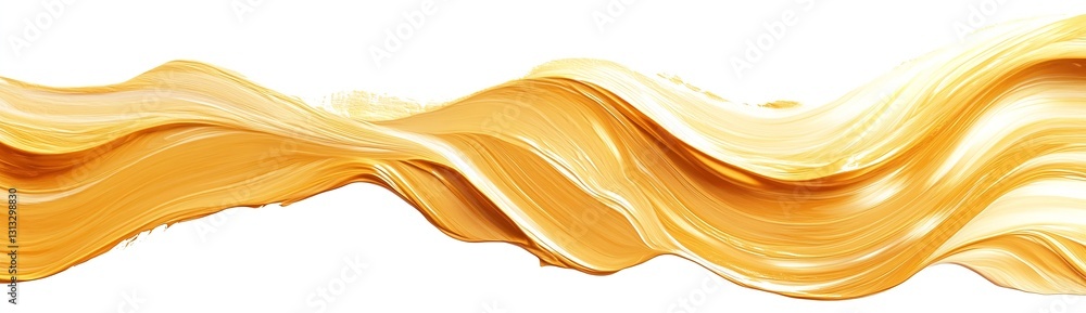 Aufkleber Softly flowing golden waves brushed elegantly across a pristine background creating a soothing visual experience : Generative AI