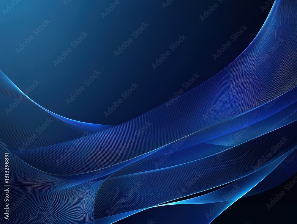 Poster abstract blue waves in soft light creating a calm and serene background for creative designs and dig