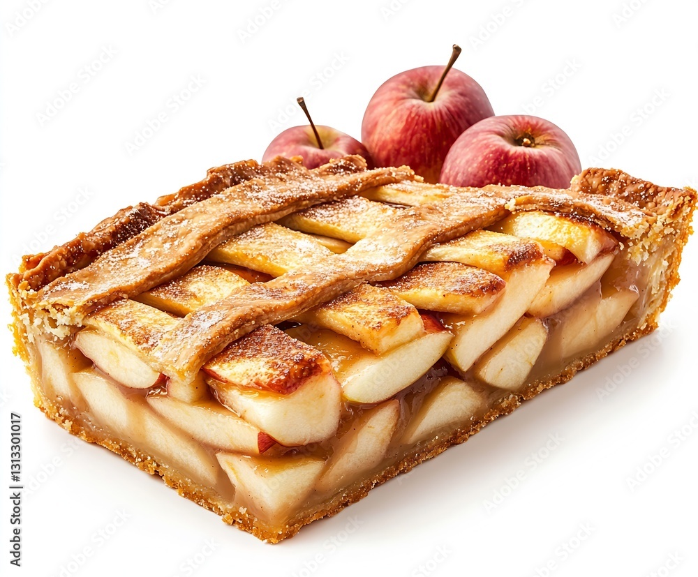 Poster delicious homemade apple pie with fresh apples ready to serve and enjoy : generative ai