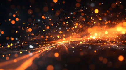 Fototapeta premium Shimmering and Glowing Particles Creating a Magical Abstract Background : Generative AI