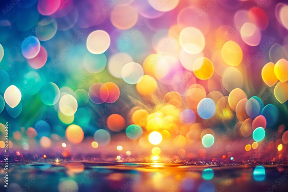 Poster mindful design: bokeh background with abstract shapes and soft lighting