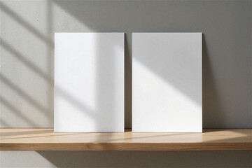 white blank two post cards daylight